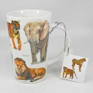 Kent Pottery African Animal Latte Mug Elephant Giraffe Cheetah Tiger Lion Zebra